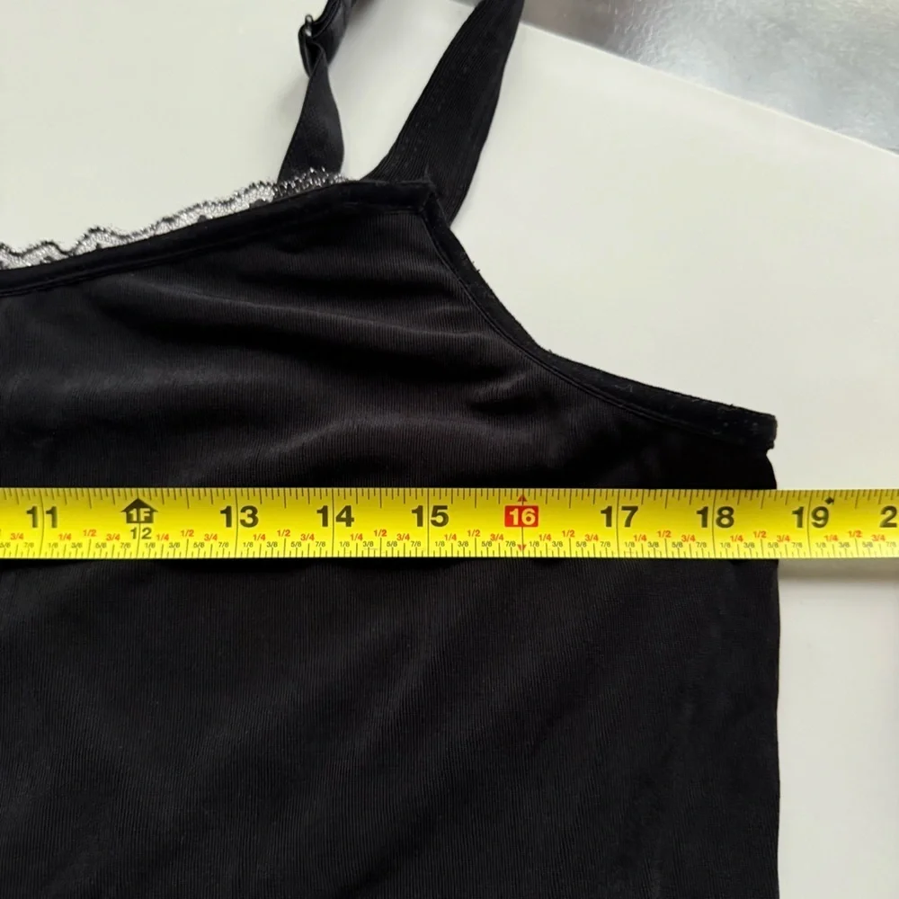 Chico’s Travelers Lace Trim Camisole Top Women’s 3 Black Stretch Layering XL - Picture 5 of 9